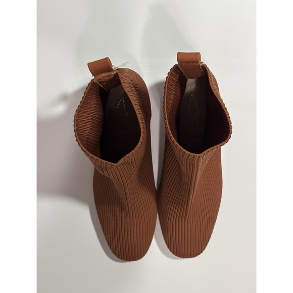 Joie Ribbed Knit Stretchy Neely Block Heel Sock Ankle Boots Toffee Sz 6.5 - Picture 8 of 9